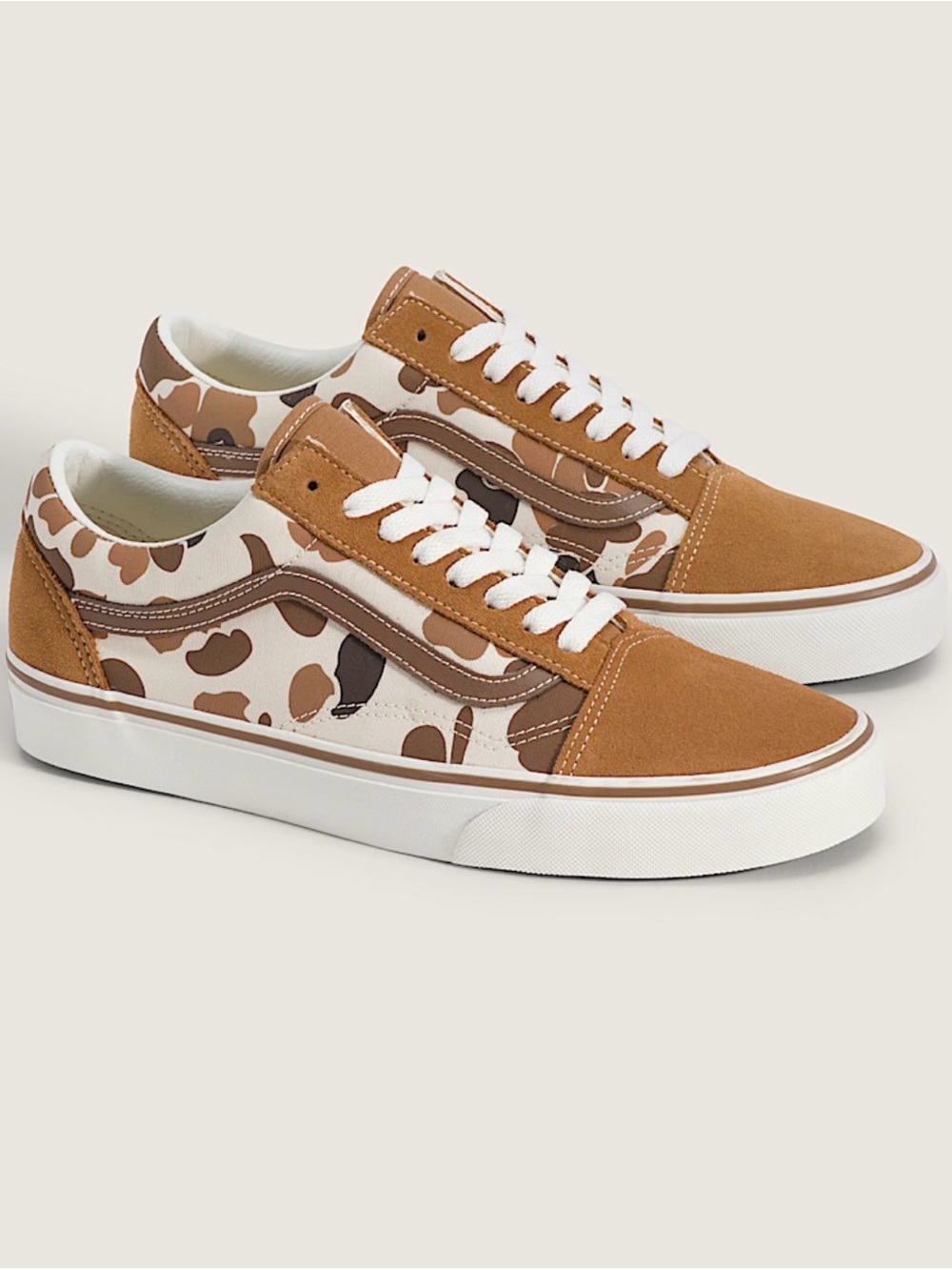 Vans Brown Camo Low-Top Sneakers EUC